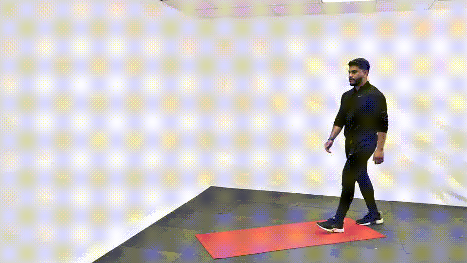 Quad stretch demonstration