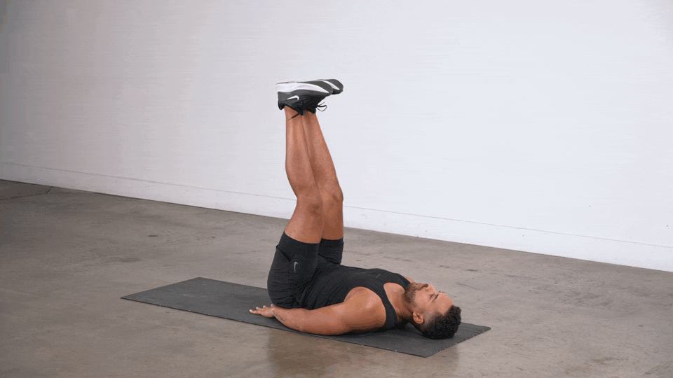 Lying leg raise demonstration