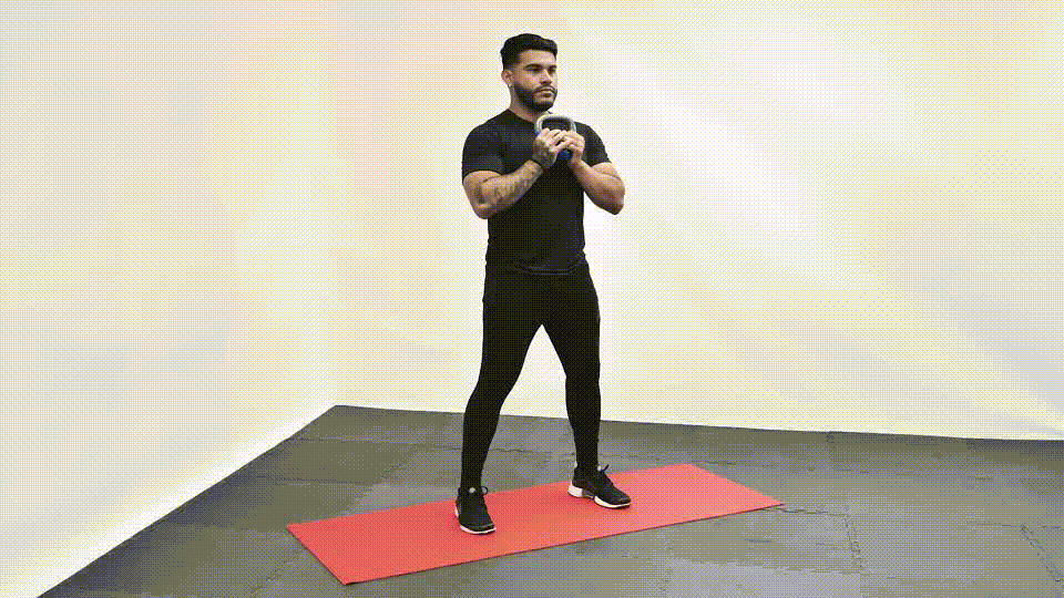 Goblet squat demonstration
