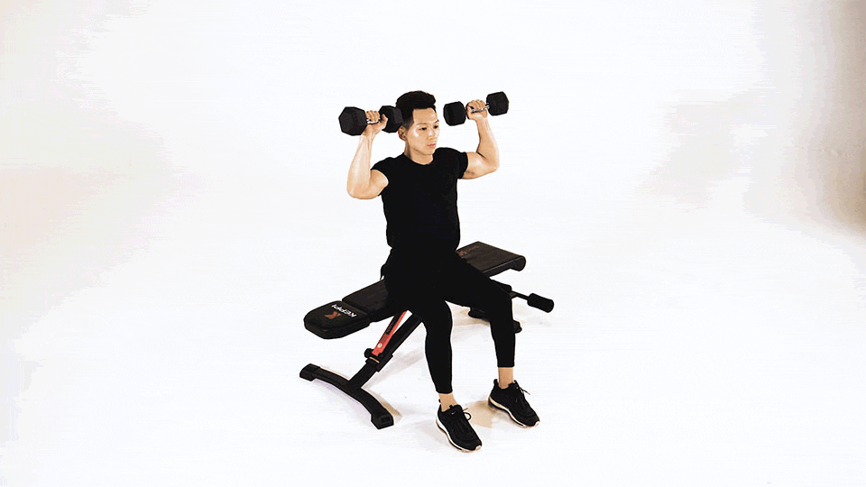 Dumbbell shoulder press demonstration