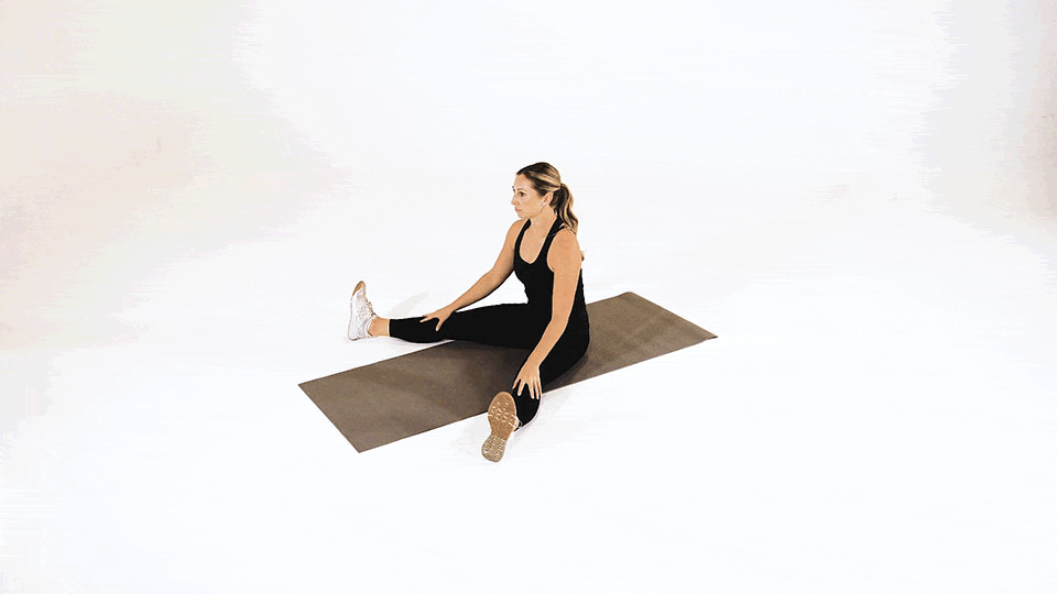 Adductor stretch demonstration