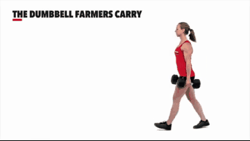Dumbbell farmer carry demonstration
