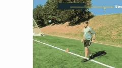 Heel sweep hamstring stretch demonstration